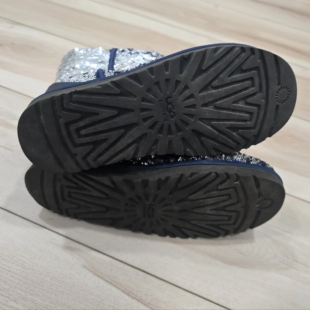 UGG Australia Classic Short Boots Blue Sequin Y2K